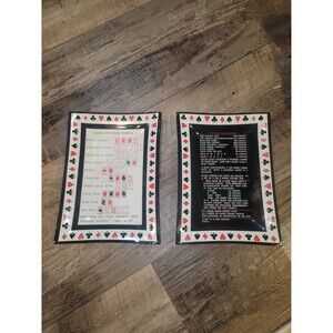 Set Of Two Vintage Smoke Glass Card Game Trays. Poker And Canasta